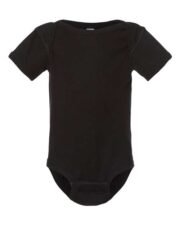 Infant Baby Rib Bodysuit - 4400 Black Front