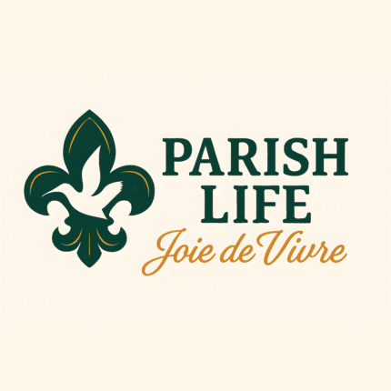 Parish Life Digital svg png Files, Joie de Vivre, Vector Art, Parish Artwork, Green and Gold, Digital Download ai eps dxf Files