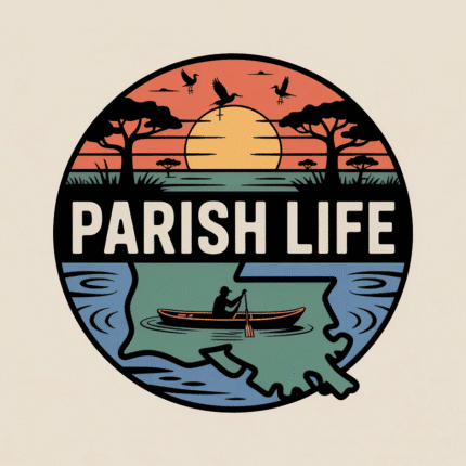 Parish Life Digital Files, Louisiana svg, Boat Sunset Clip Art, Birds png, Louisiana State eps, Parish Design ai, dxf Digital Download